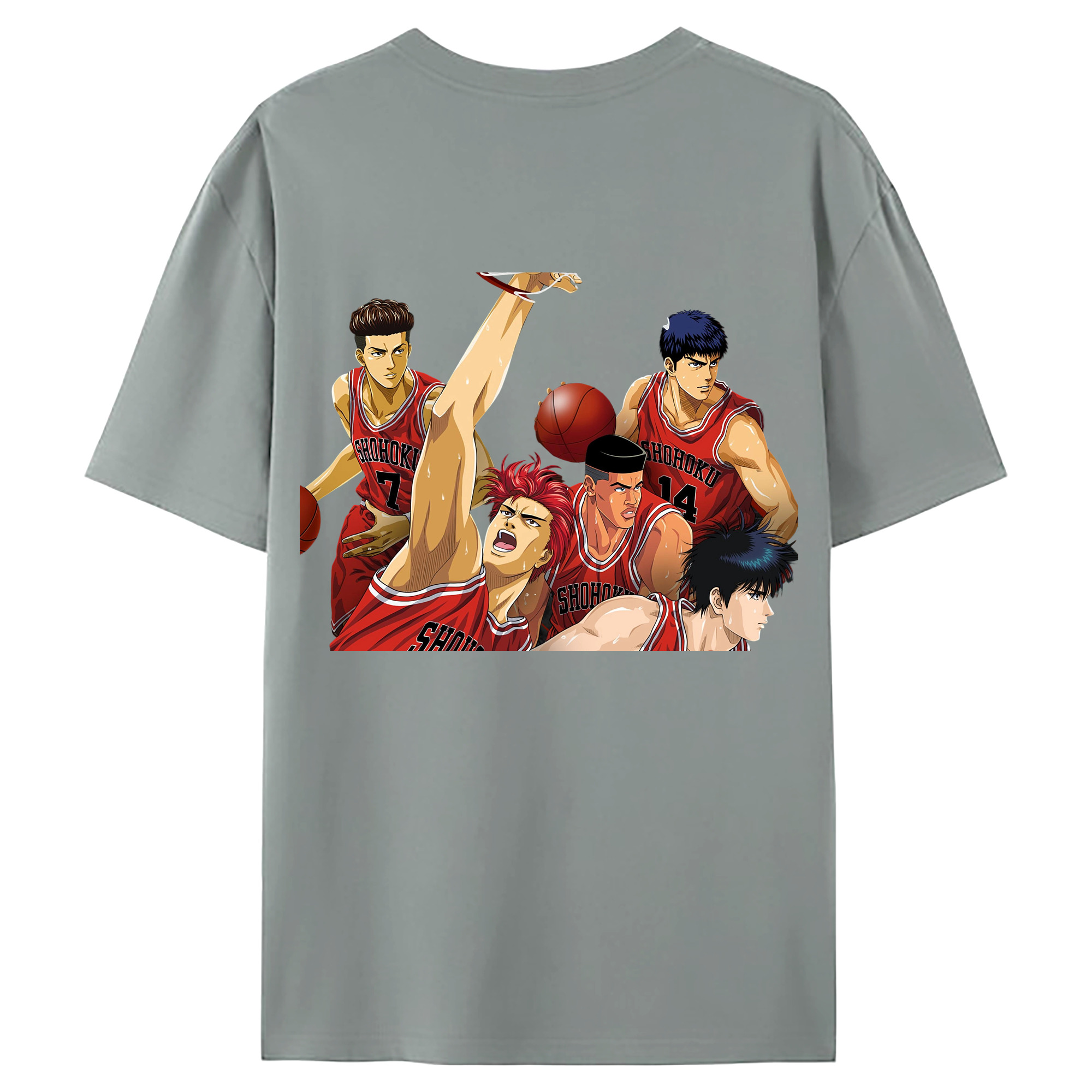 （画像用） SLAM DUNK／スラムダンク 綿100％ メンズ半袖Tシャツ（バックプリント） 通気性